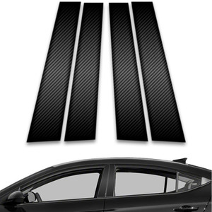 4pc Carbon Fiber Pillar Post Covers for 2016-2020 Hyundai Elantra Sedan