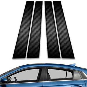 4pc Carbon Fiber Pillar Post Covers for 2017-2021 Hyundai Ioniq