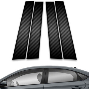 4pc Carbon Fiber Pillar Post Covers for 2018-2023 Hyundai Accent Sedan