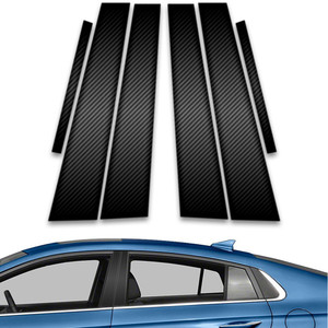 6pc Carbon Fiber Pillar Post Covers for 2017-2021 Hyundai Ioniq