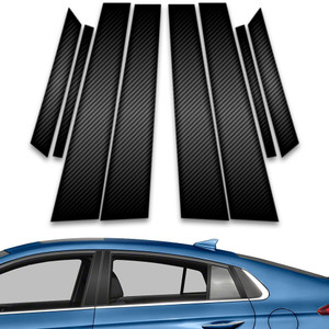 8pc Carbon Fiber Pillar Post Covers for 2017-2021 Hyundai Ioniq