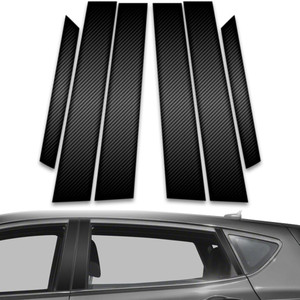 6pc Carbon Fiber Pillar Post Covers for 2012-2017 Hyundai Accent Hatchback