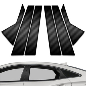 6pc Carbon Fiber Pillar Post Covers for 2012-2017 Hyundai Azera