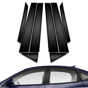 8pc Carbon Fiber Pillar Post Covers for 2007-2010 Hyundai Elantra Sedan