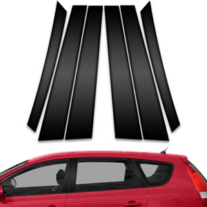 6pc Carbon Fiber Pillar Post Covers for 2008-2012 Hyundai Elantra Touring