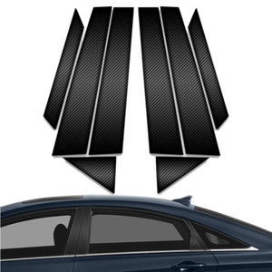 8pc Carbon Fiber Pillar Post Covers for 2011-2014 Hyundai Sonata