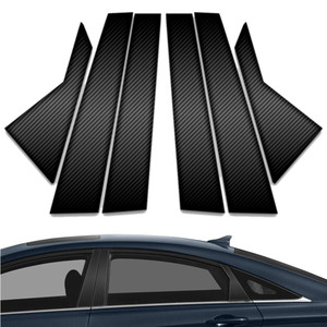 6pc Carbon Fiber Pillar Post Covers for 2011-2014 Hyundai Sonata