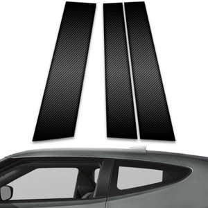 3pc Carbon Fiber Pillar Post Covers for 2012-2017 Hyundai Veloster 2dr