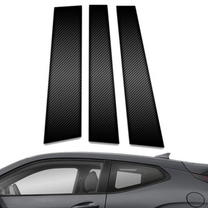 3pc Carbon Fiber Pillar Post Covers for 2019-2023 Hyundai Veloster 2dr