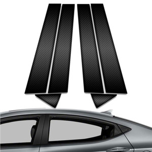 6pc Carbon Fiber Pillar Post Covers for 2011-2015 Hyundai Elantra Sedan