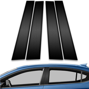 4pc Carbon Fiber Pillar Post Covers for 2018-2023 Hyundai Elantra GT