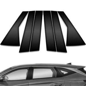 6pc Carbon Fiber Pillar Post Covers for 2022-2023 Hyundai Tucson