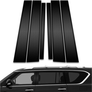 6pc Carbon Fiber Pillar Post Covers for 2011-2023 Infiniti QX56
