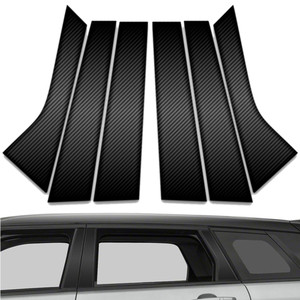 6pc Carbon Fiber Pillar Post Covers for 11-23 Land Rover Range Rover Evoque 4dr