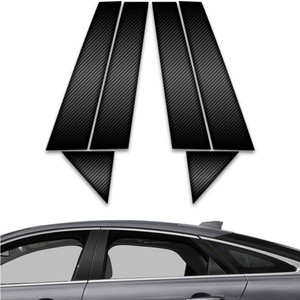 6pc Carbon Fiber Pillar Post Covers w/Triangle for 2010-2019 Jaguar XJ