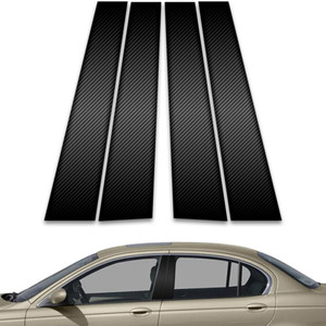 4pc Carbon Fiber Pillar Post Covers for 2002-2009 Jaguar X-Type