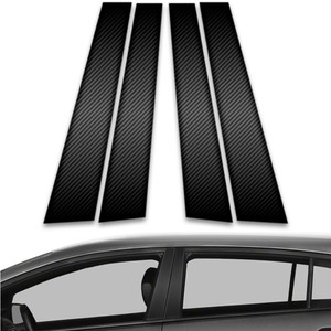 4pc Carbon Fiber Pillar Post Covers for 2010-2013 Kia Forte5 Hatchback