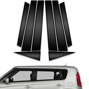 8pc Carbon Fiber Pillar Post Covers for 2009-2013 Kia Soul