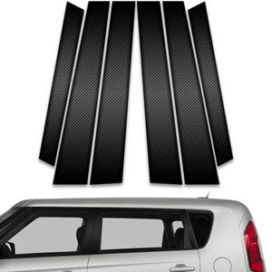 6pc Carbon Fiber Pillar Post Covers for 2009-2013 Kia Soul