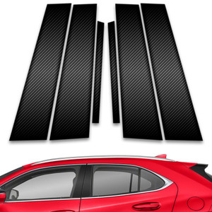 6pc Carbon Fiber Pillar Post Covers for 2019-2023 Lexus UX Series