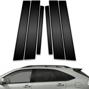 6pc Carbon Fiber Pillar Post Covers for 2004-2009 Lexus RX330