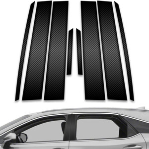 8pc Carbon Fiber Pillar Post Covers for 2016-2023 Lexus RX Series