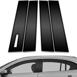 4pc Carbon Fiber Pillar Post Covers w/Keypad Cutout for 2009-2016 Lincoln MKS