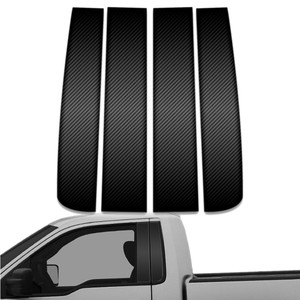 4pc Carbon Fiber Pillar Post Covers for 2009-2014 Ford F-150 Regular Cab