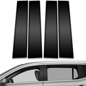 4pc Carbon Fiber Pillar Post Covers w/Keypad Cutout for 2010-2019 Lincoln MKT