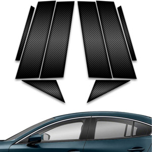8pc Carbon Fiber Pillar Post Covers for 2019-2023 Mazda 3