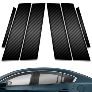 6pc Carbon Fiber Pillar Post Covers for 2019-2023 Mazda 3