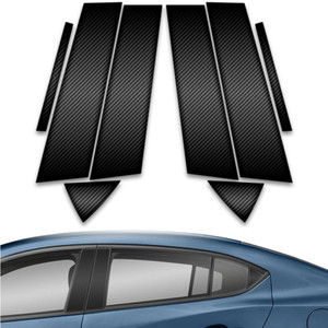 8pc Carbon Fiber Pillar Post Covers for 2014-2018 Mazda 3