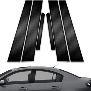 6pc Carbon Fiber Pillar Post Covers for 2004-2008 Mazda 3 i 4dr
