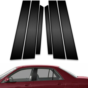 6pc Carbon Fiber Pillar Post Covers for 2000-2003 Mazda Protege 4dr