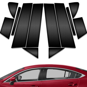 12pc Carbon Fiber Pillar Post Covers for 2014-2023 Mazda 6