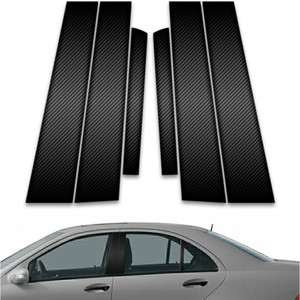 6pc Carbon Fiber Pillar Post Covers for 2000-2007 Mercedes-Benz C Class