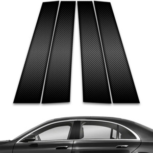 4pc Carbon Fiber Pillar Post Covers for 2021-2023 Mercedes-Benz S Class