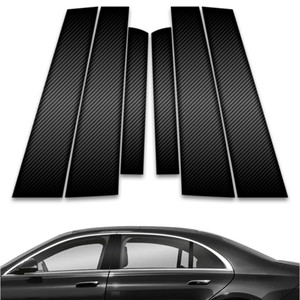 6pc Carbon Fiber Pillar Post Covers for 2021-2023 Mercedes-Benz S Class