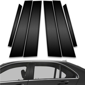 6pc Carbon Fiber Pillar Post Covers for 2008-2014 Mercedes-Benz C Class