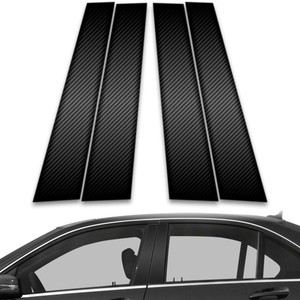 4pc Carbon Fiber Pillar Post Covers for 2008-2014 Mercedes-Benz C Class