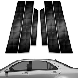 6pc Carbon Fiber Pillar Post Covers for 1998-2006 Mercedes-Benz S Class