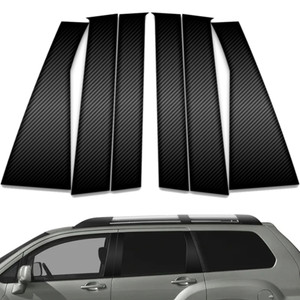 6pc Carbon Fiber Pillar Post Covers for 2004-2011 Mitsubishi Endeavor