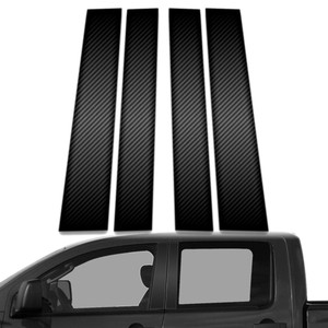 4pc Carbon Fiber Pillar Post Covers for 2004-2015 Nissan Titan Crew Cab