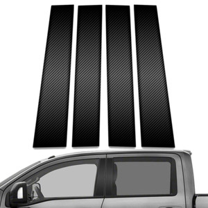 4pc Carbon Fiber Pillar Post Covers for 2016-2023 Nissan Titan Crew Cab