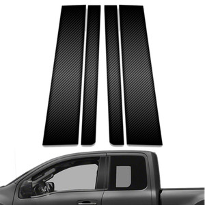 4pc Carbon Fiber Pillar Post Covers for 2016-2023 Nissan Titan King Cab