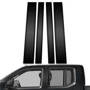 4pc Carbon Fiber Pillar Post Covers for 2005-2023 Nissan Frontier Crew Cab