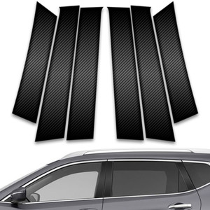 6pc Carbon Fiber Pillar Post Covers for 2008-2013 Nissan Rogue