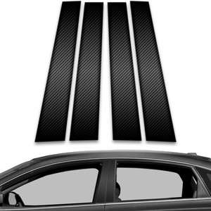 4pc Carbon Fiber Pillar Post Covers for 2013-2020 Nissan Sentra 4dr