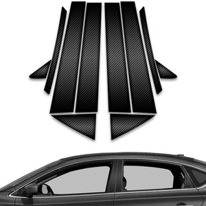 10pc Carbon Fiber Pillar Post Covers for 2013-2020 Nissan Sentra 4dr