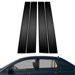 4pc Carbon Fiber Pillar Post Covers for 2007-2011 Nissan Versa Sedan